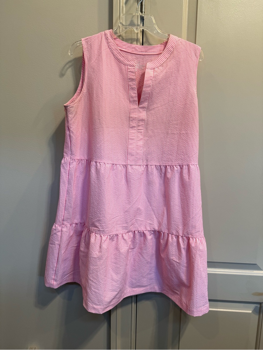 Vineyard Vines Pink Tiered Sleeveless Cotton Dress